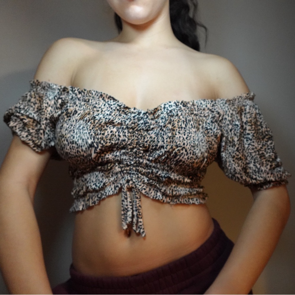 Urban Outfitters Leopard Print Crop Top